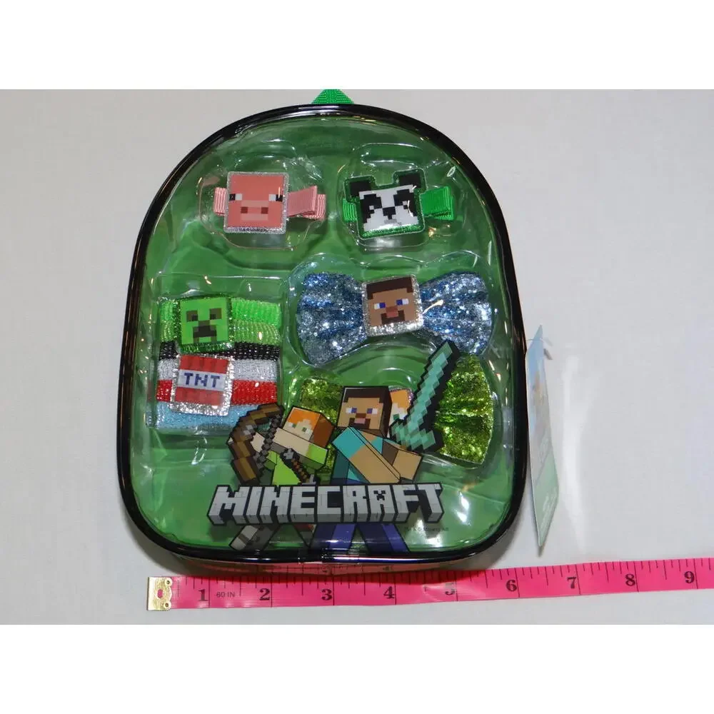 Minecraft Clear‎ Kids MINI Backpack with Character Hair Clips, Ties, and Bows!